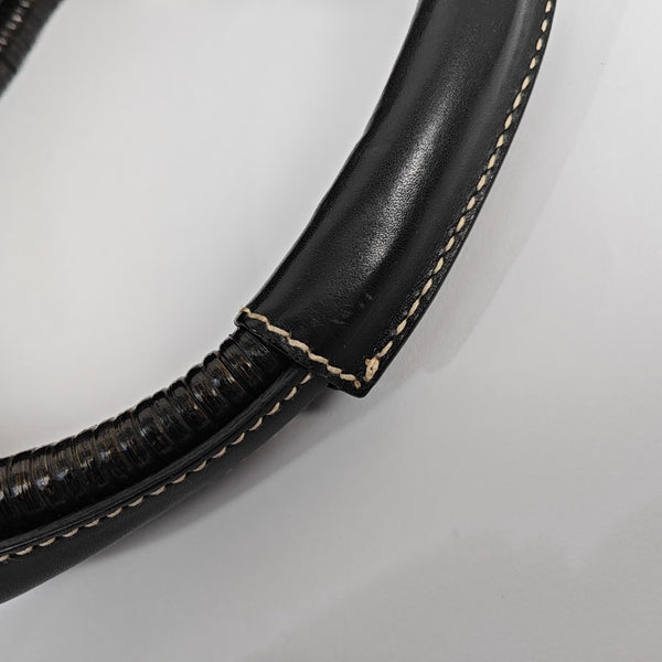 Straw Top Handle Bag Black
