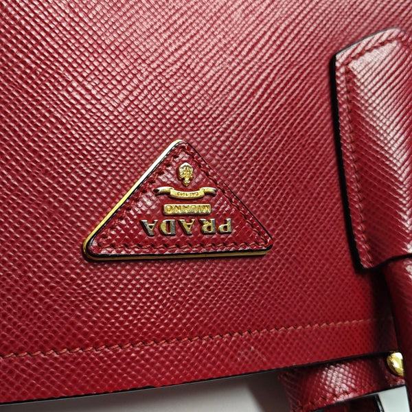 Double Medium Saffiano Calfskin Red