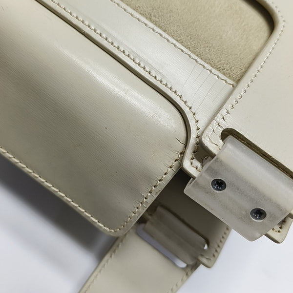 Suede Top Handle Bag Beige