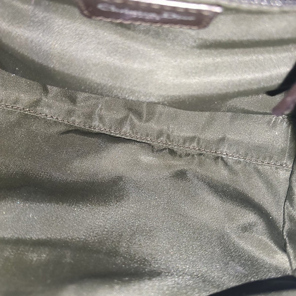 Oblique Coated Canvas Top Handle Bag Brown