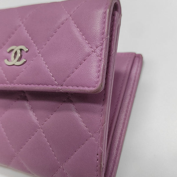 Quilted Lambskin Wallet Purple