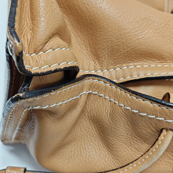 Calfskin Top Handle Bag Brown