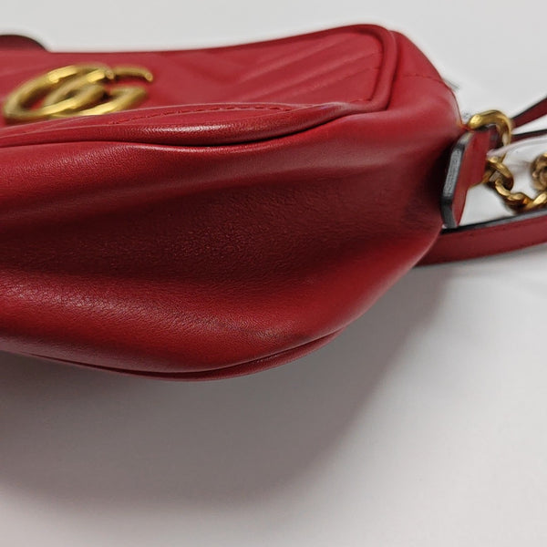 GG Marmont Small Quilted Calfskin Red