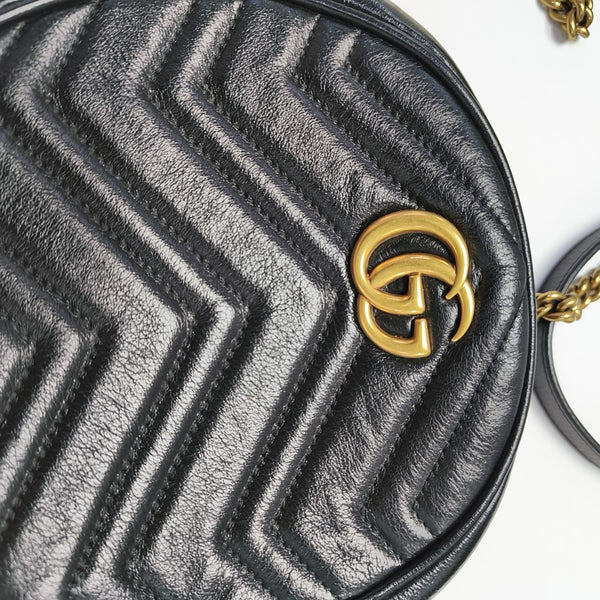 GG Marmont Mini Quilted Calfskin Black