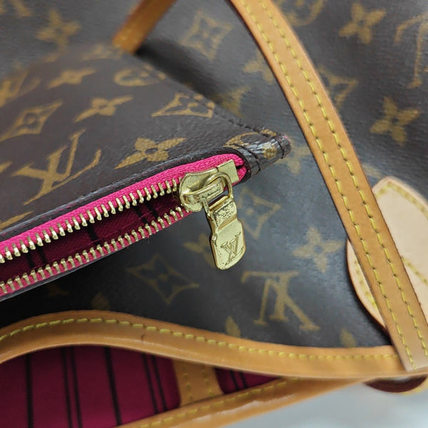NEVERFULL MM Monogram Coated Canvas Brown