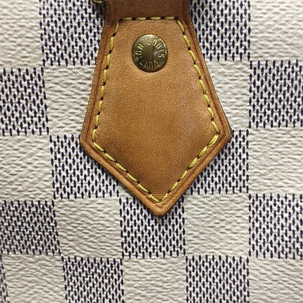 SPEEDY 25 Lona revestida Damier Azur Blanca