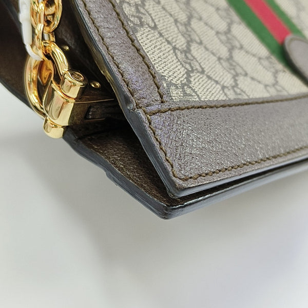 Ophidia Small Monogram Lona Revestida Beige