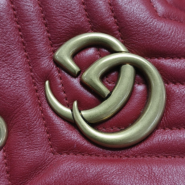 GG Marmont Small Quilted Calfskin Red