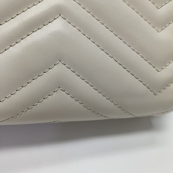 GG Marmont Mini Quilted Calfskin White