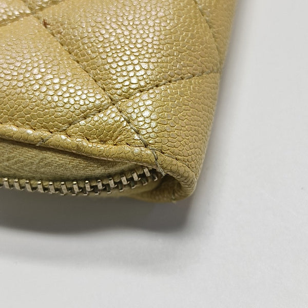 Quilted Grained Calfskin Wallet Yellow