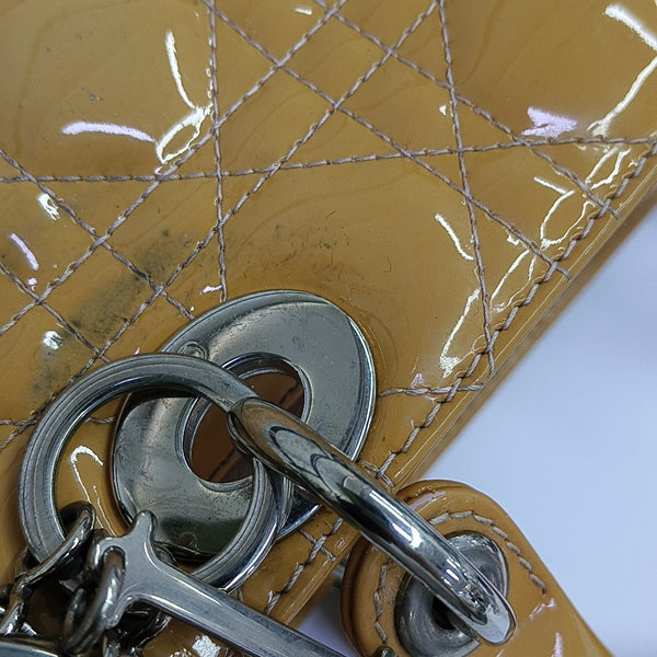 Lady Dior Large Cannage Patent Lambskin Yellow