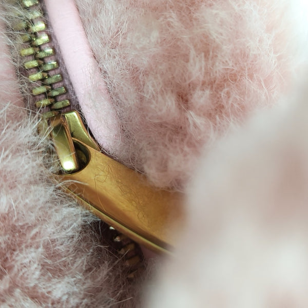 Fur Top Handle Bag Pink