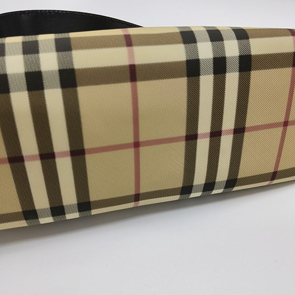 Coated Canvas Top Handle Bag Brown