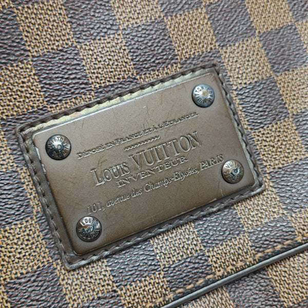 BROOKLYN MM Damier Ebene Coated Canvas Brown