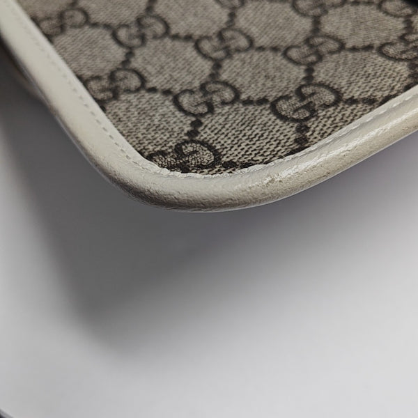 Ophidia Small Monogram Coated Canvas Beige