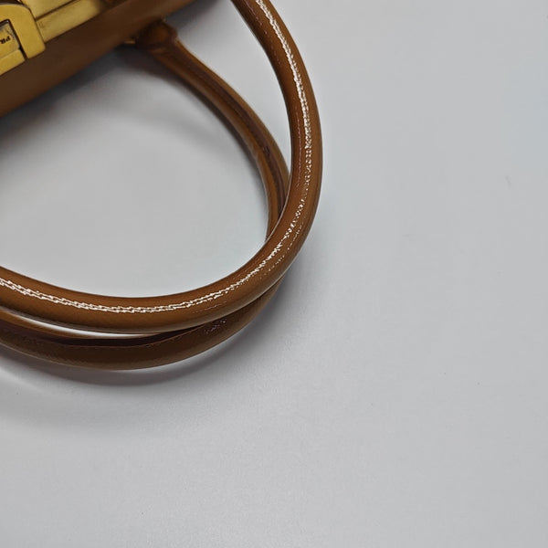 Saffiano Calfskin Top Handle Bag Beige