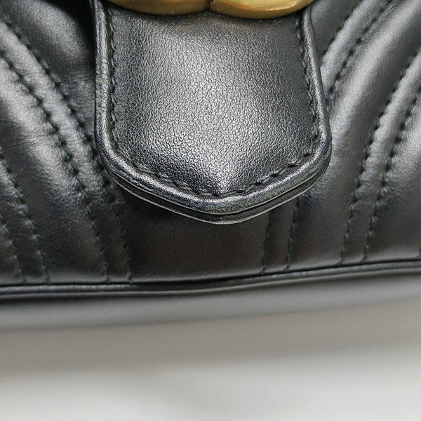 GG Marmont Small Quilted Calfskin Black