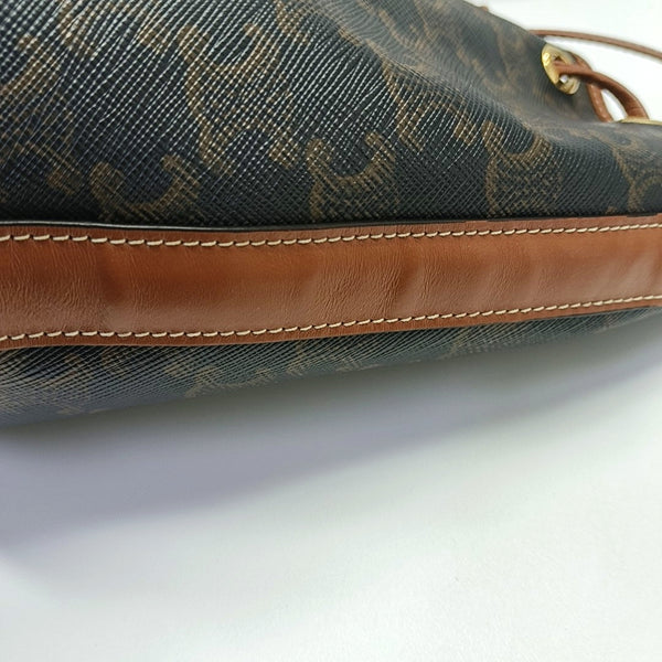 Authenticated pre-owned TRIOMPHE CANVAS Small Coated Canvas Brown - Bucket Bag at Looply