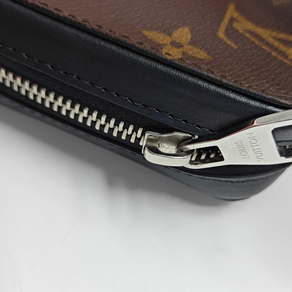 Monogram Coated Canvas Clutch Brown