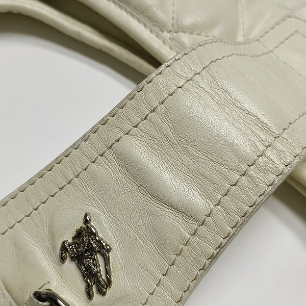 Quilted Calfskin Tote Bag White