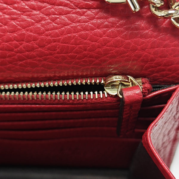 Interlocking G Small Calfskin Red