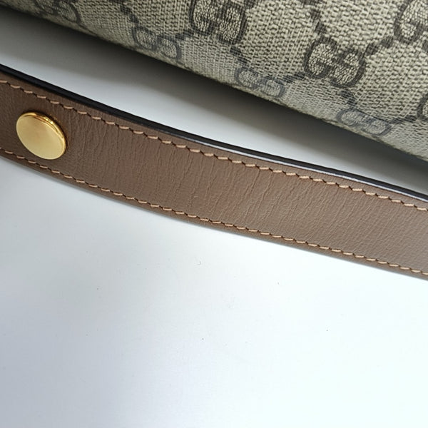 Horsebit 1955 Medium Monogram Coated Canvas Beige