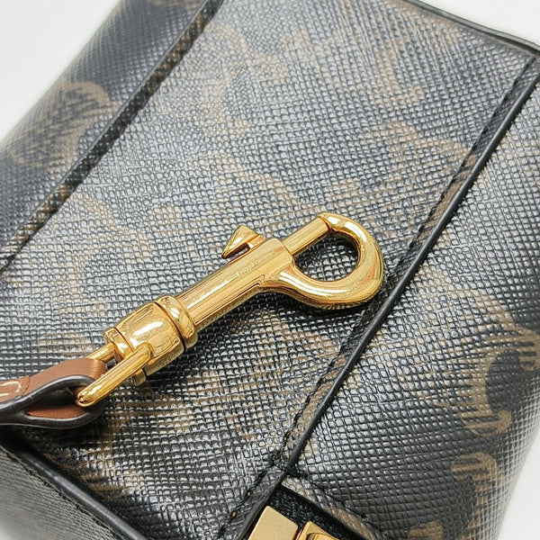 Coated Canvas Shoulder Bag Black