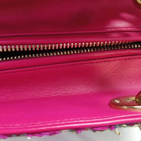 Authenticated pre-owned Lady Dior Medium Cannage Fabric Multicolor - Tote Bag at Looply