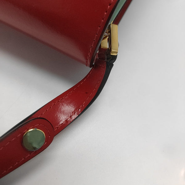 Leather Shoulder Bag Red