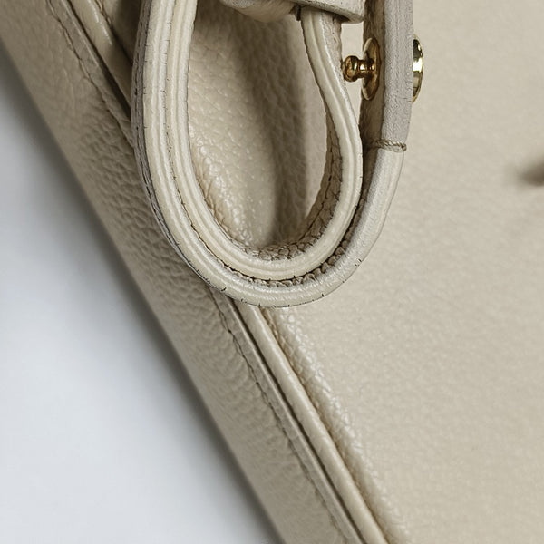 EASY POUCH ON STRAP Calfskin Beige