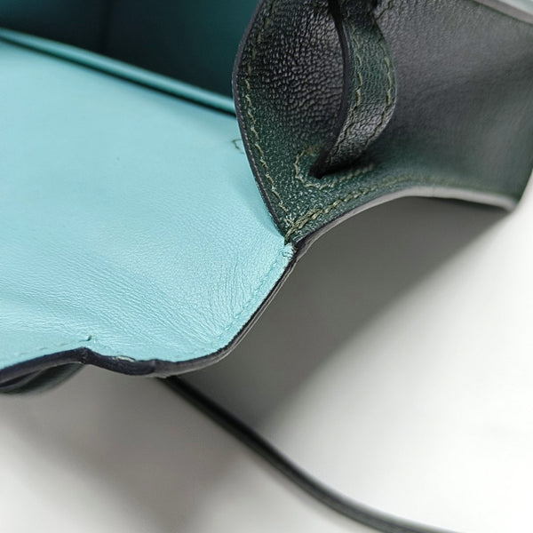 Authenticated pre-owned Mini Kelly 20 Chèvre Mysore Green - Shoulder Bag at Looply