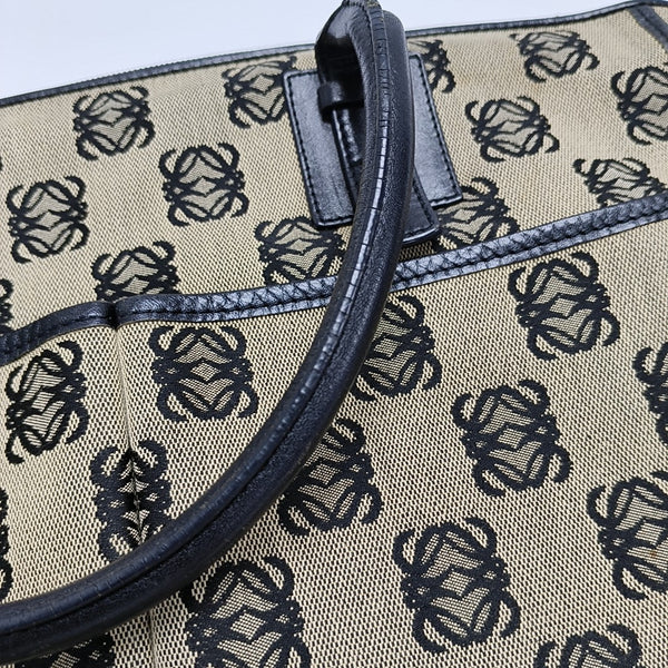 Monogram Canvas Tote Bag Beige