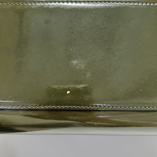 Patent Leather Top Handle Bag Green