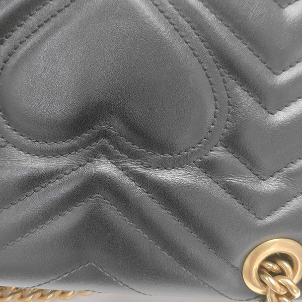 GG Marmont Small Quilted Calfskin Black