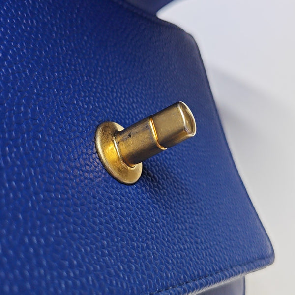Quilted Calfskin Medium Blue