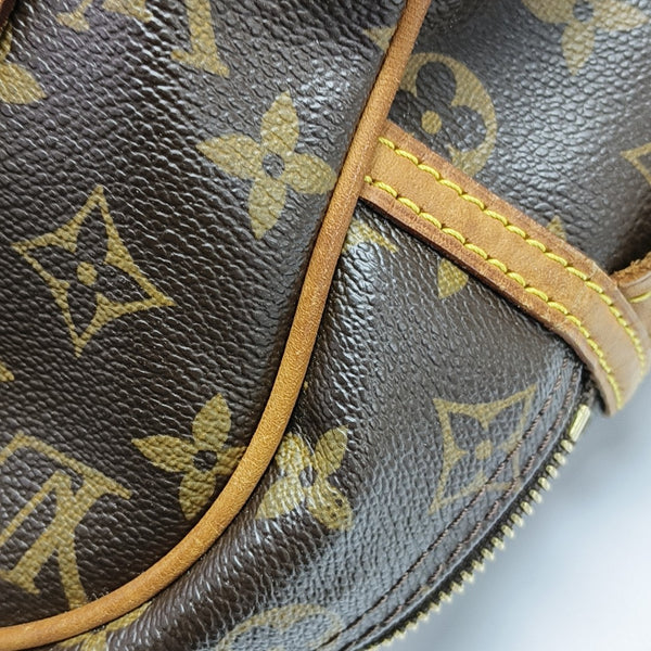 MONTORGUEI PM Monogram Coated Canvas Brown