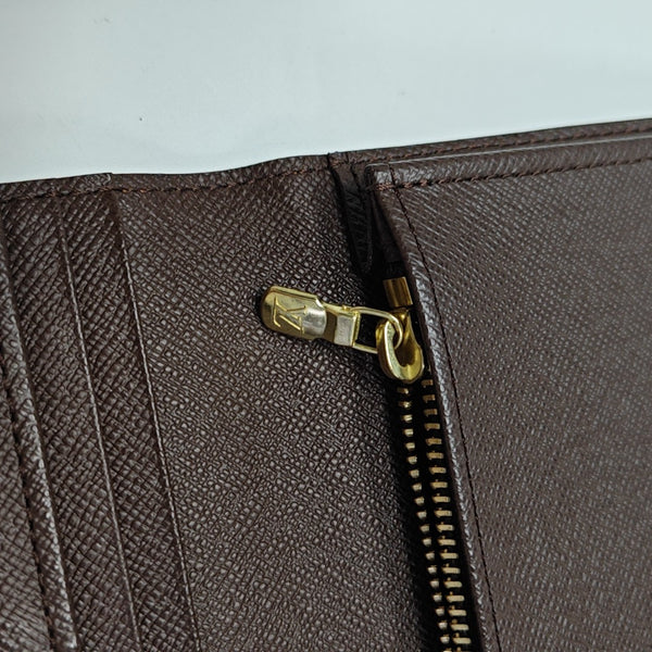 Damier Ebene Coated Canvas Wallet Brown