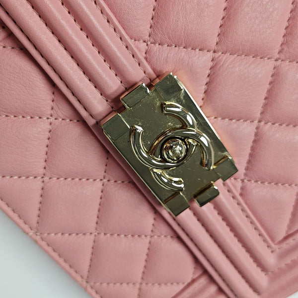 BOY CHANEL Mini Quilted Calfskin Pink
