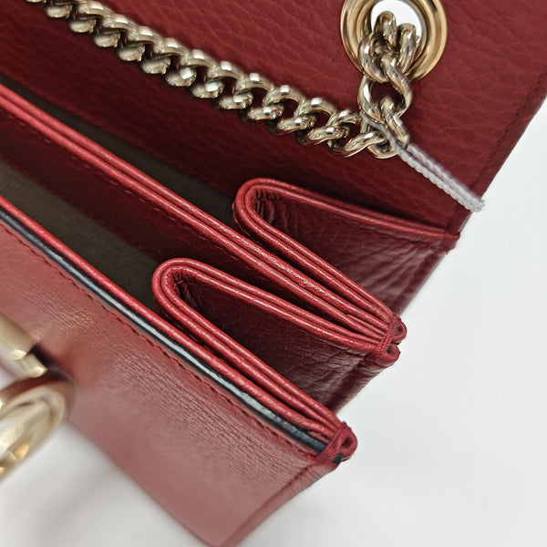 Interlocking G Small Calfskin Red