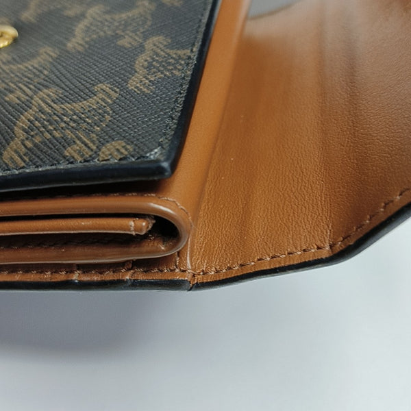 TRIOMPHE Small Coated Canvas Brown Wallet