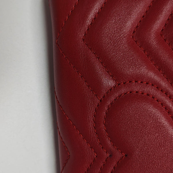 GG Marmont Super Mini Quilted Calfskin Red