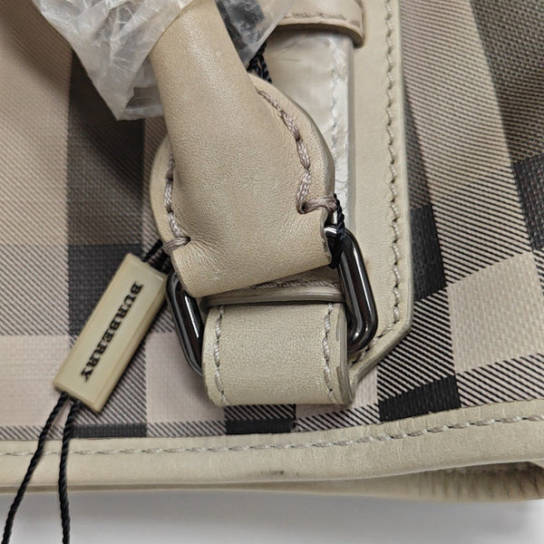 Coated Canvas Top Handle Bag Gray