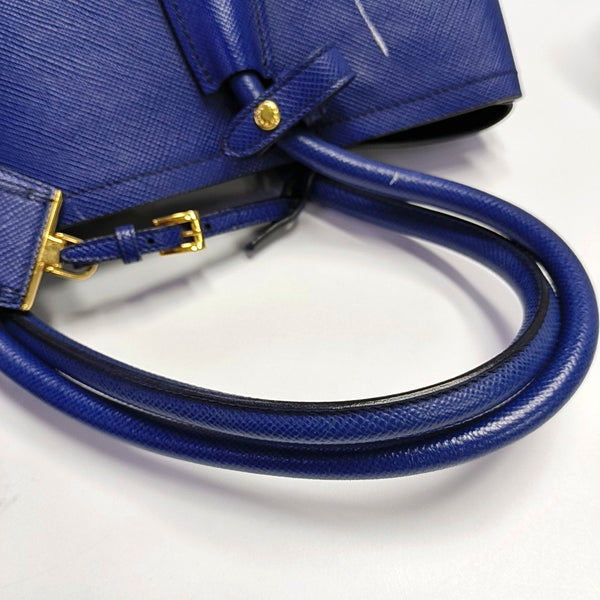 Authenticated pre-owned Double Saffiano Calfskin Blue - Tote Bag at Looply