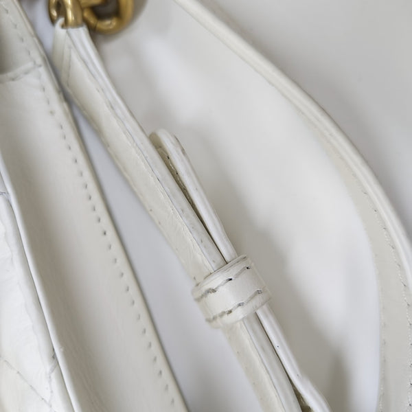 Quilted Calfskin Shoulder Bag Mini White