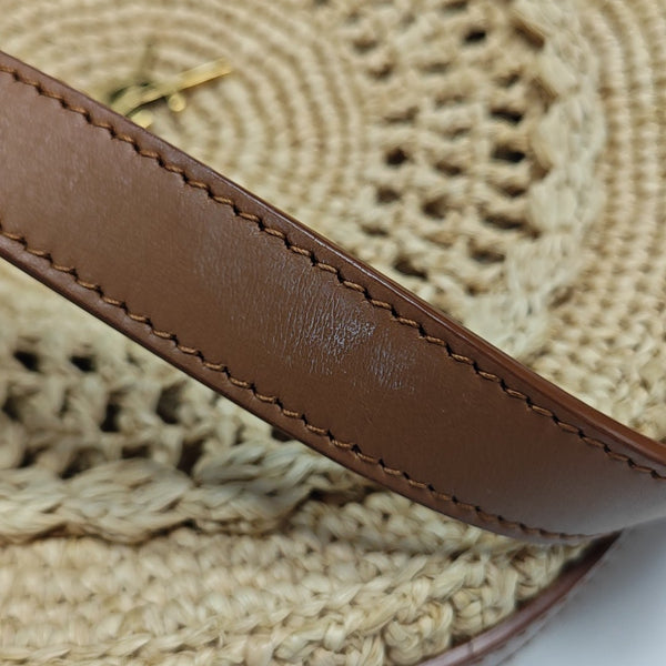 Straw Shoulder Bag Brown