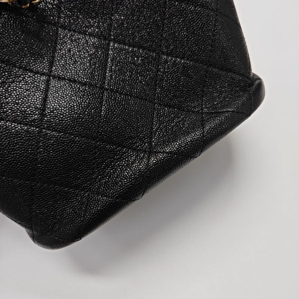 DRAWSTRING Quilted Calfskin Black