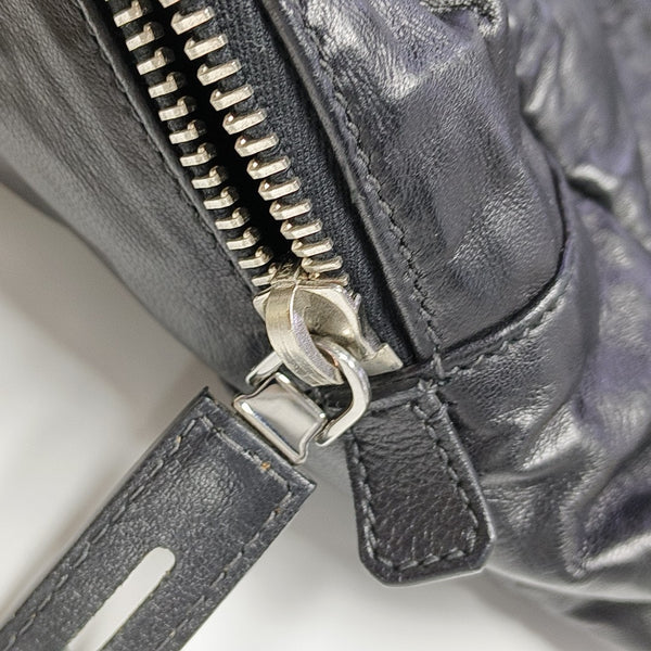 Lambskin Top Handle Bag Black