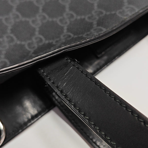 Monogram Coated Canvas Tote Bag Black