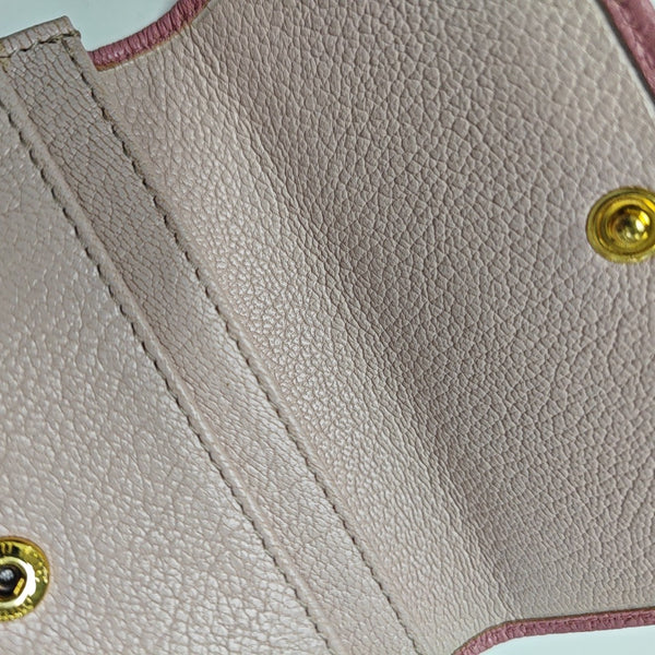 Madras Leather Pink Card Holder