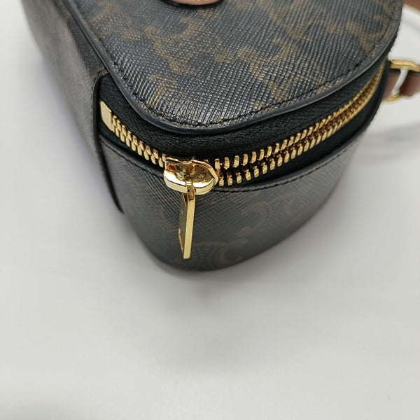 TRIOMPHE Small Coated Canvas Black